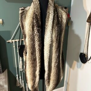 Show Me Your MuMu Faux Fur Vest in Brown and Black Size Small